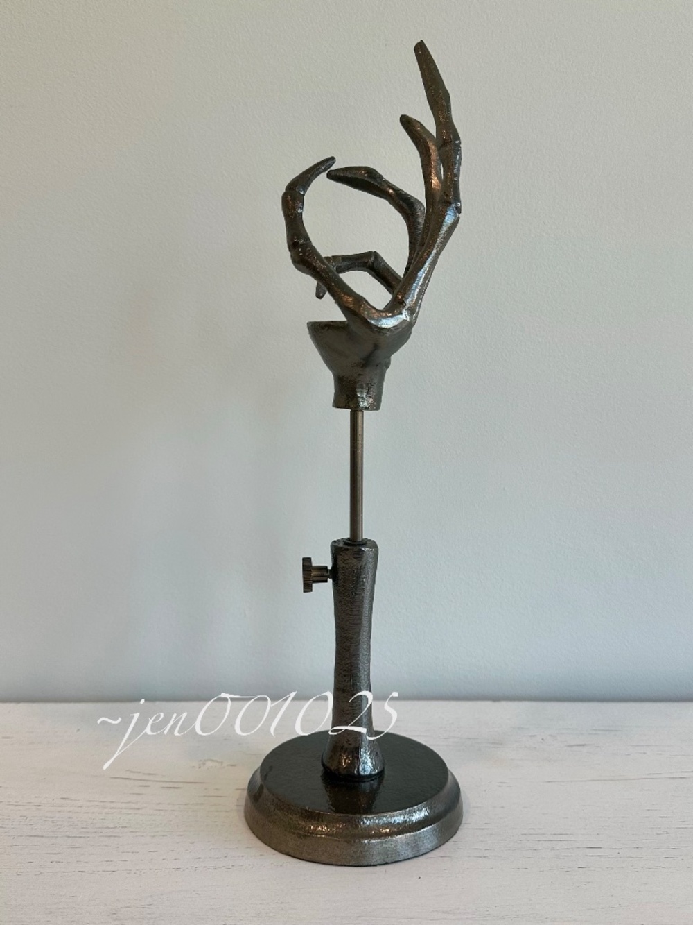 Skeleton Hand Adjustable Taper Candle Holder Aluminum Black - Threshold - Picture 10 of 13